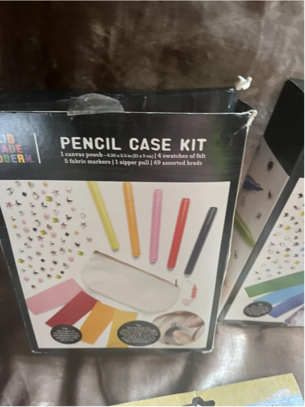 Kid Made Modern Pencil Case Kit and extra kit lot , art fun great for homeschool